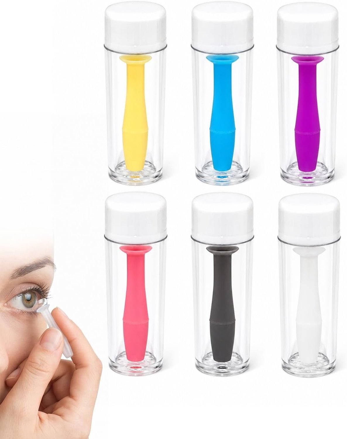 Applicator voor het Verwijderen van Contactlenzen - Gekleurd - Set van 6 Stuks - Zachte Siliconen - Voor Zachte Lenzen