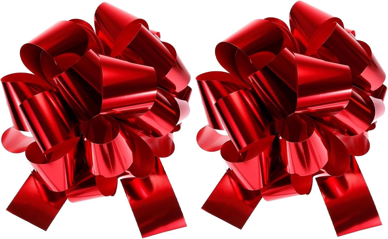 2 Stuks 30 cm Grote Trekboog - Rode Metallic Cadeaulint voor Auto's, Kerst, Bruiloften en Cadeaus - Waterdichte Decoratieve Boog voor Binnen en Buiten