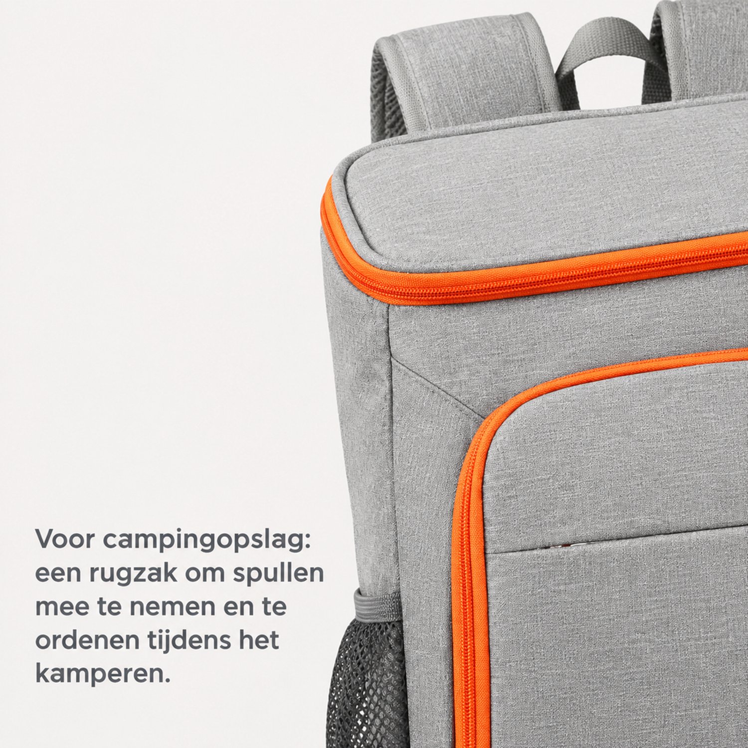 Rugzak - voor campingopslag - grijs met oranje
