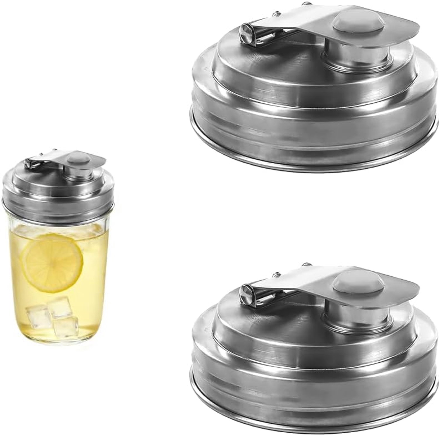 Inmaakpotdeksel 86 mm, 2/4 stuks luchtdichte schenkdeksel van roestvrij staal 304, afsluitdeksel met siliconen afdichting voor het bewaren van levensmiddelen, inmaken, drinken, kamperen, picknick