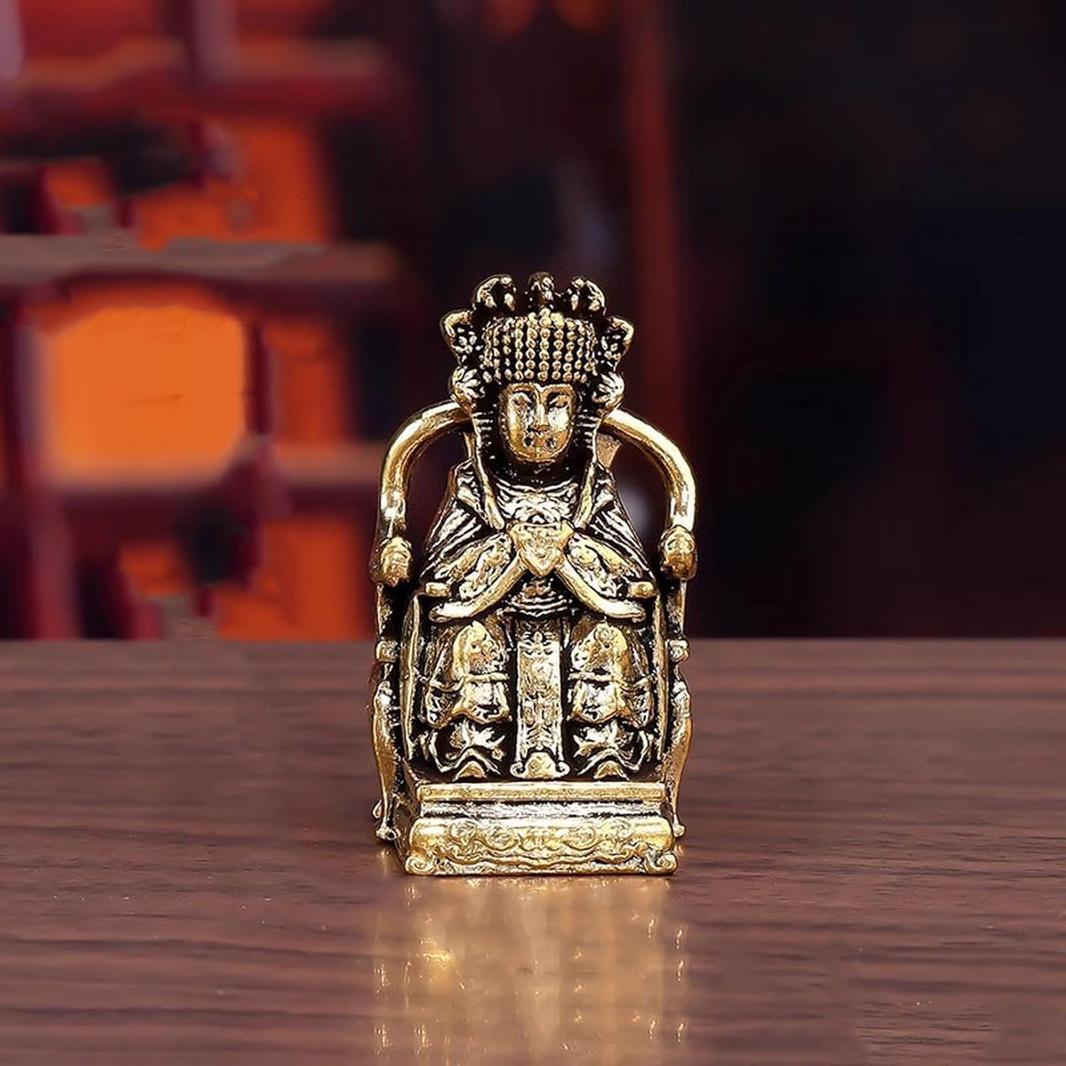 Koperen Beeldjes Handgemaakte Messing Sculpturen Verfraaid Retro Decoratieve Ornamenten Voor Woonkamer Slaapkamer Kantoor Thuis Feng Shui Sculptuur(4.8cm, 1)