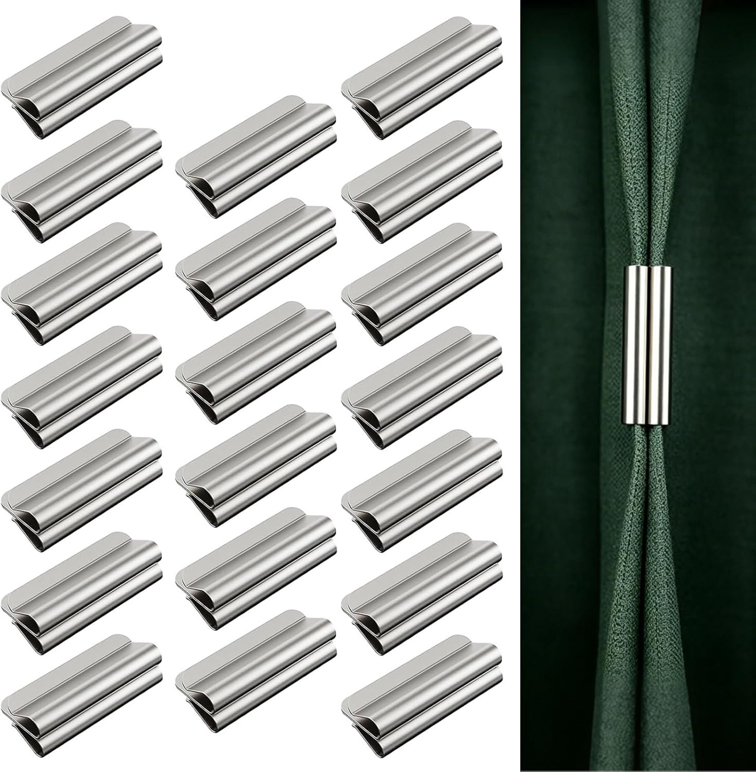 24 paar gordijnmagneten zilveren magneten voor gordijnen roestvrij gordijn magneet duurzame magnetische knoppen voor slaapkamer woonkamer eetkamer badkamer keuken kantoor