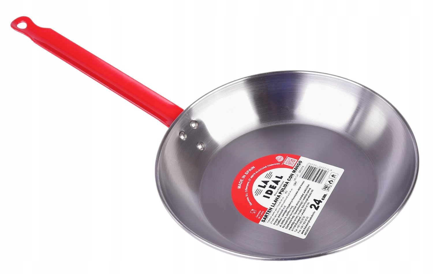 Garcima La Ideal Paellapan Platte Gepolijst Staal 24 cm