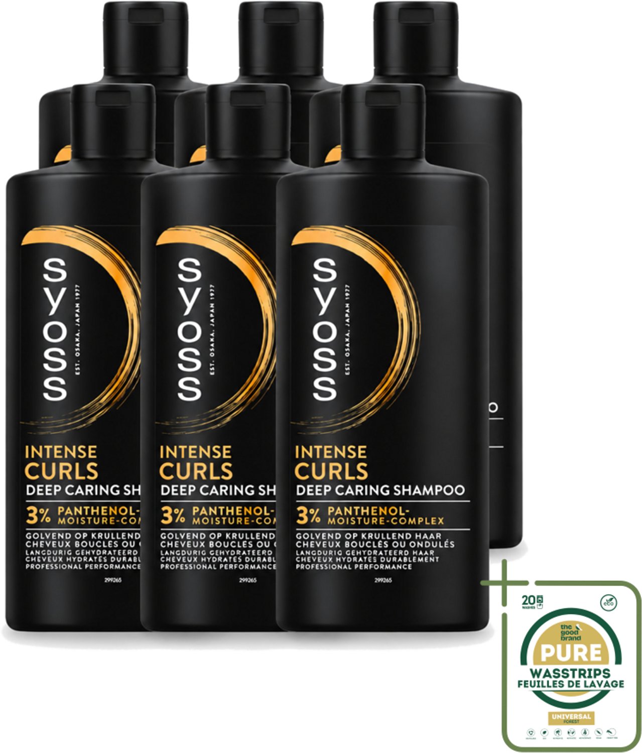 6 x SYOSS - Curls Intense - Shampoo - Langdurige Styling - 440ml - Wasstrips - Krullen Verzorging - Krulhaar Shampoo - Krulhaar Hyderatatie - Krulhaar Pluisvermindering - Krulhaar Styling