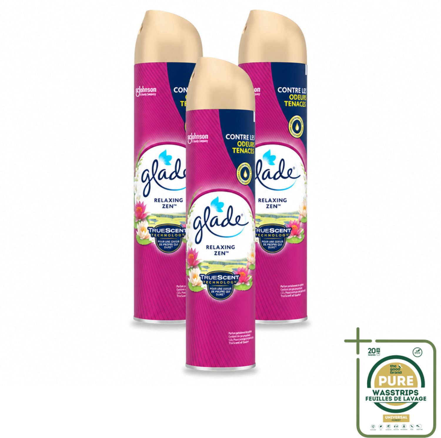 3 x Glade - Luchtverfrisser Spray - Relaxing Zen - 300 ml - Luchtverfrisser - Ontspanning - Geur - Frisheid - Badkamer