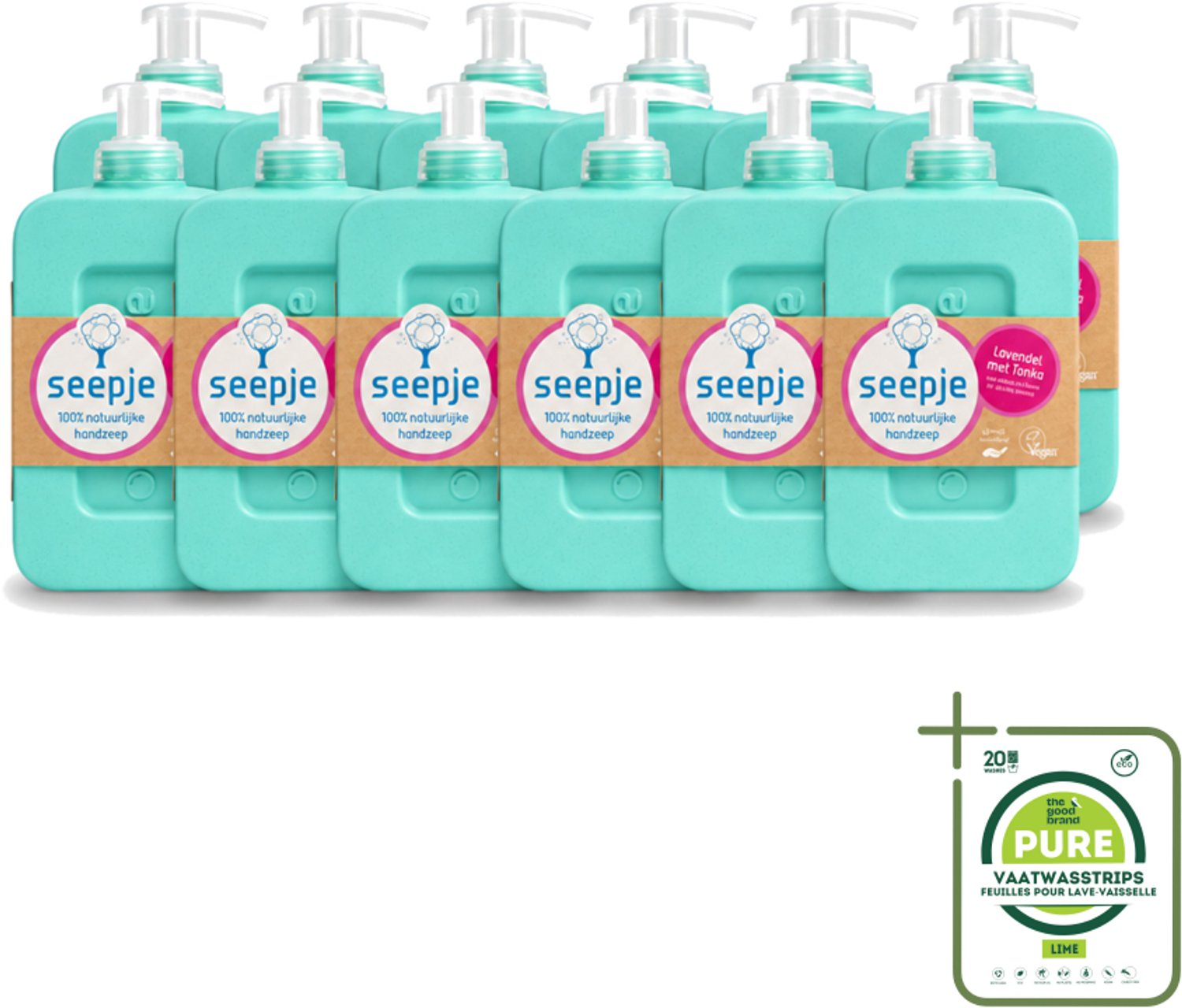 12 x Seepje - Handzeep - Zachte Geur - Lavendel met Tonka - 300 ml - Grootverpakking - Vaatwasstrips - Handzeep - Natuurlijke Handzeep - Handverzorging - Lavendel - Tonka