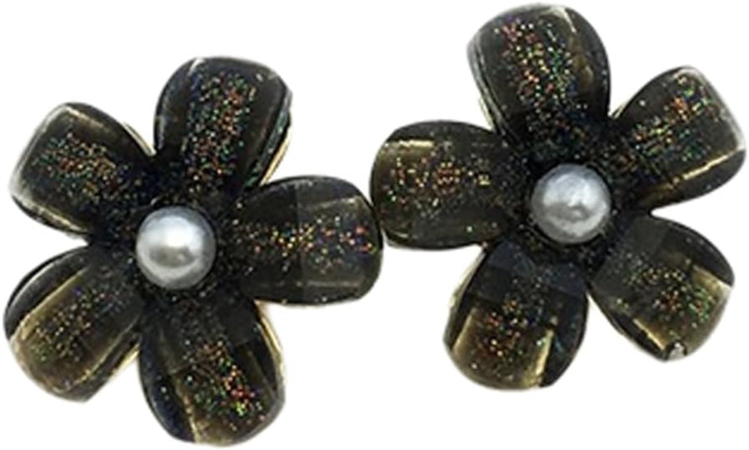 Knopen Naaien Parelmoer Metalen Knopen met Kralen Kunstparels Knopen Vest Knopen Decoratieve Knopen Bloemknopen voor Kleding Overhemden Jassen Jurk Trui DIY, 10 stuks, Zwart D, 20 mm