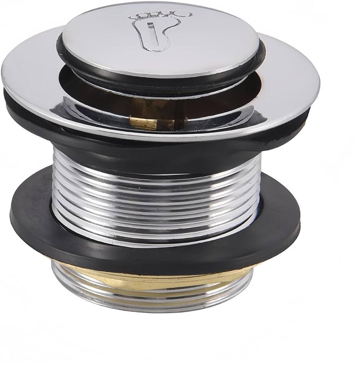 Pop-up afvoerklep met rubberen afdichting zinklegering stuiterende kern voor gootstenen en badkuipen (draaddiameter 47mm)