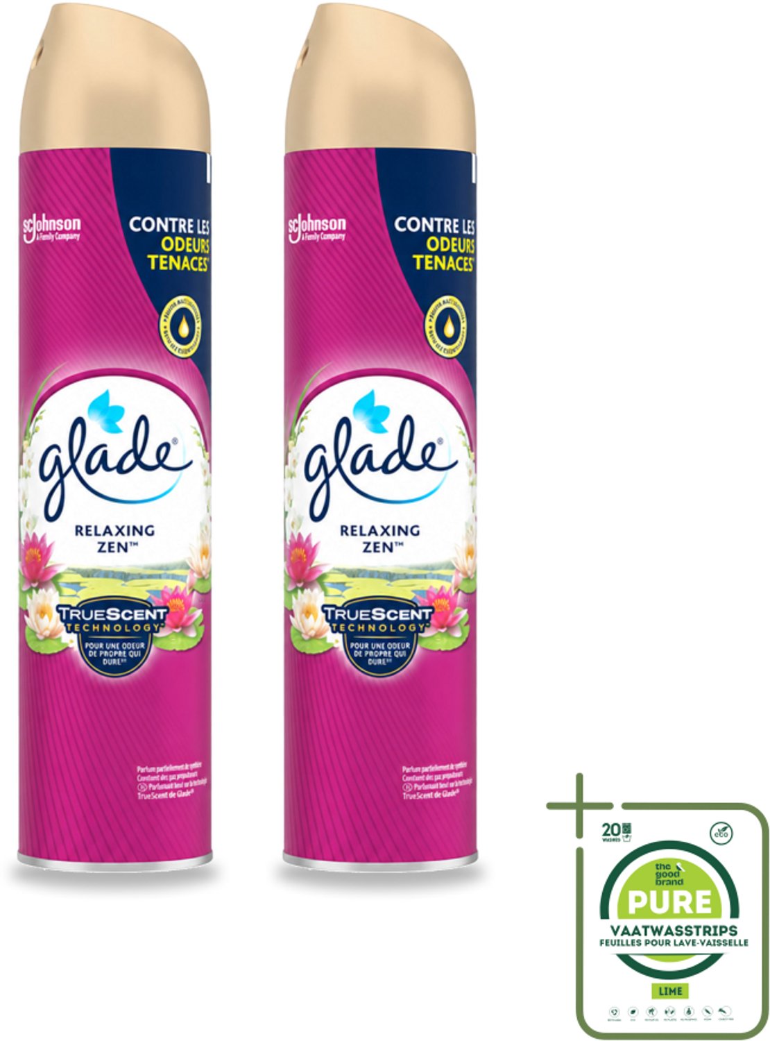 2 x Glade - Luchtverfrisser Spray - Relaxing Zen - 300 ml - Grootverpakking - Luchtverfrisser - Ontspanning - Geur - Frisheid - Essentiële Oliën