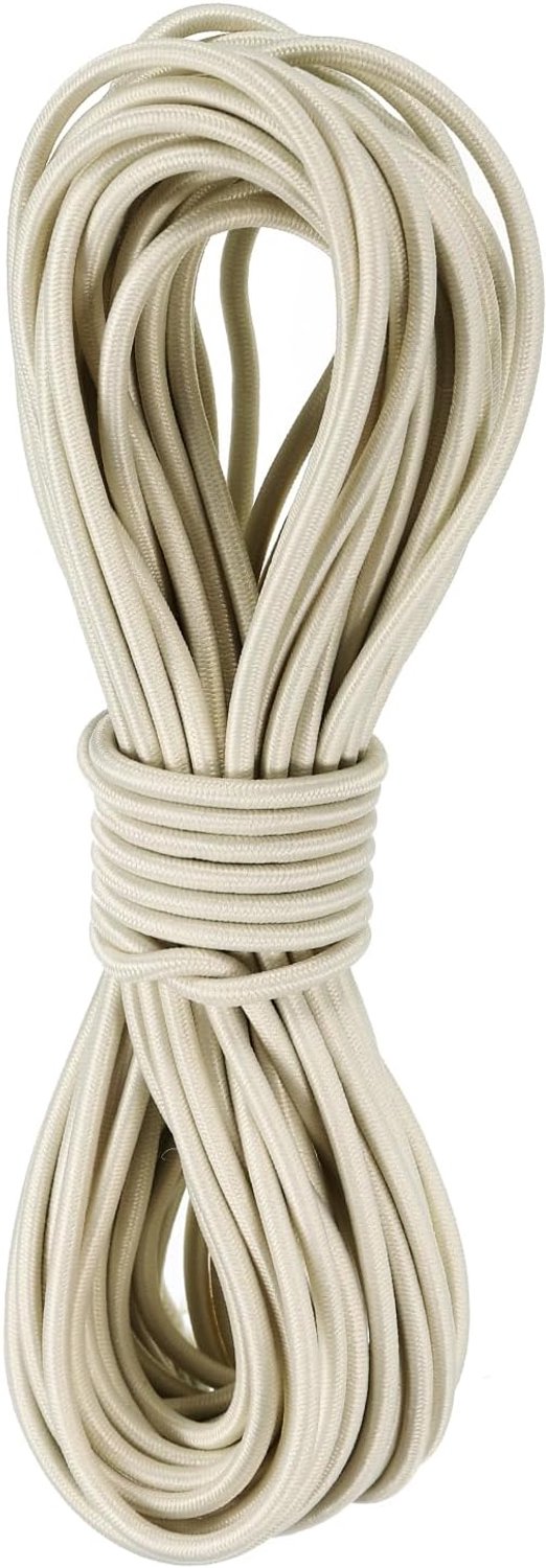 Elastisch koord stretch string zwaar touw 2,8 mm 11 meter lang rubberen touw [voor naaien, kamperen, doe-het-zelf ambacht, kralen kettingen maken, buiten] - beige