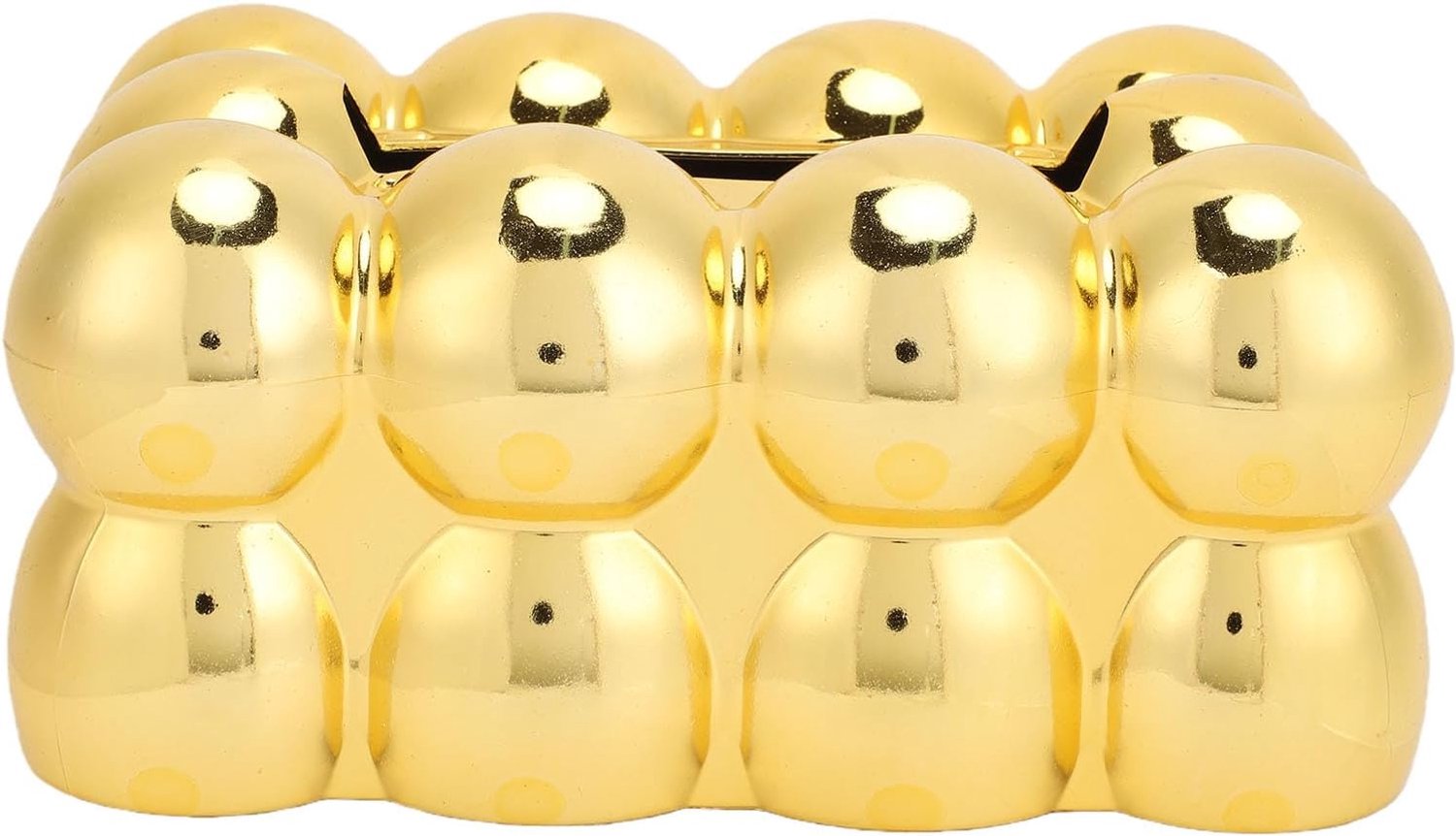 Annadue Tissue Box Houder, Gouden Tissue Box Cover Grote Capaciteit 3D Bubble voor Thuiskantoor Woonkamer (GOLD)