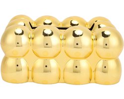 Annadue Tissue Box Houder, Gouden Tissue Box Cover Grote Capaciteit 3D Bubble voor Thuiskantoor Woonkamer (GOLD)