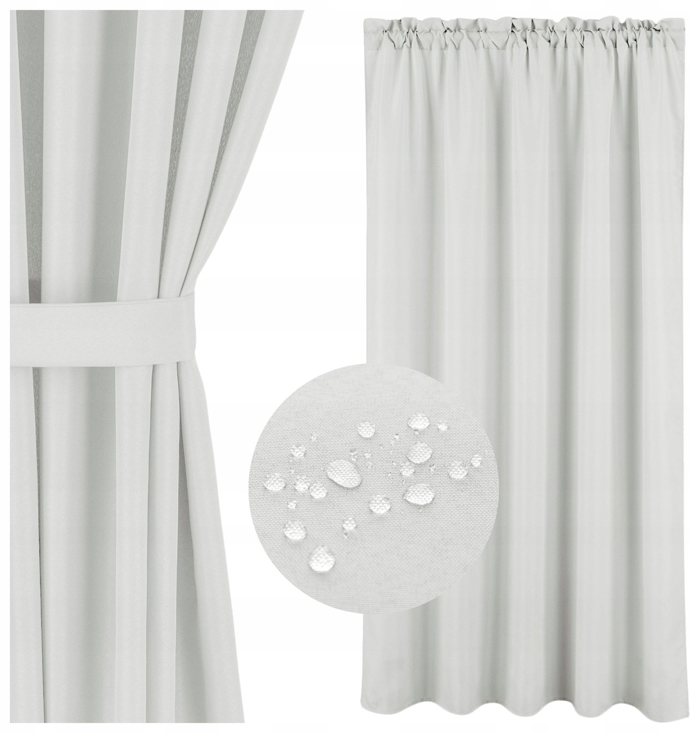 Waterdicht Gordijn 155x200cm voor Terras, Tuinhuis & Pergola - Wit
