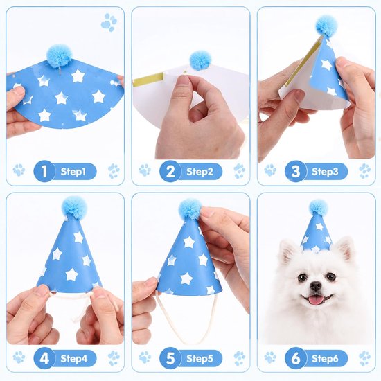 10 stuks mini feestmutsen, voor honden — afbeelding 5