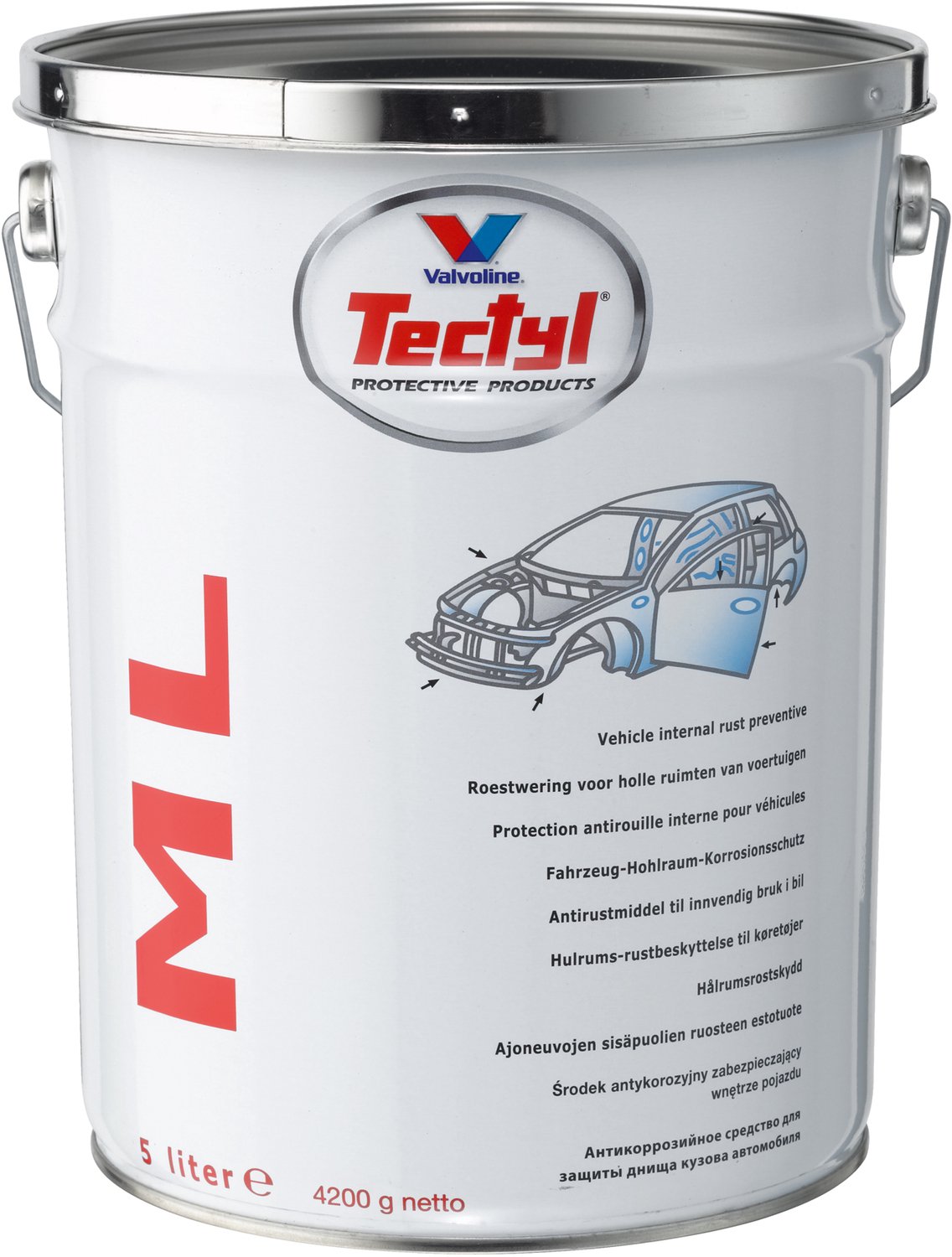 Tectyl - Waterafstotend - Corrosiebescherming - Binnenkant en holle onderdelen - Amber gekleurde, wasachtige laag - 5 liter