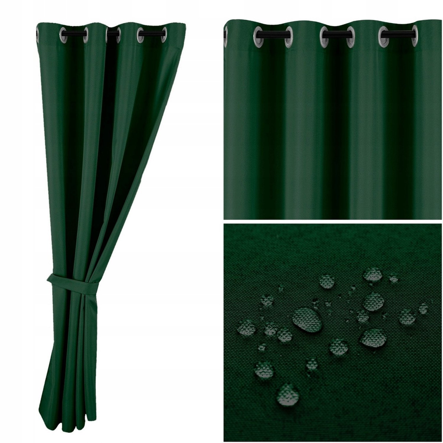 Waterdicht Terrasgordijn Rune Groen 155x200cm met Ringen