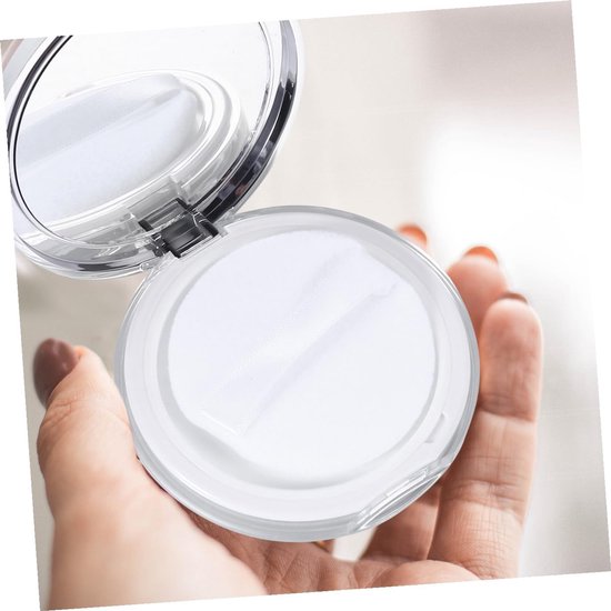 2 Stuks Lege Poederdoos Gezichtspoedercontainer Toilettas Make-Up Poederdons Driehoekige Poederdons Cosmetische Power Puff Losse Poedercontainer Reispoeder Make-Up Zacht — afbeelding 2