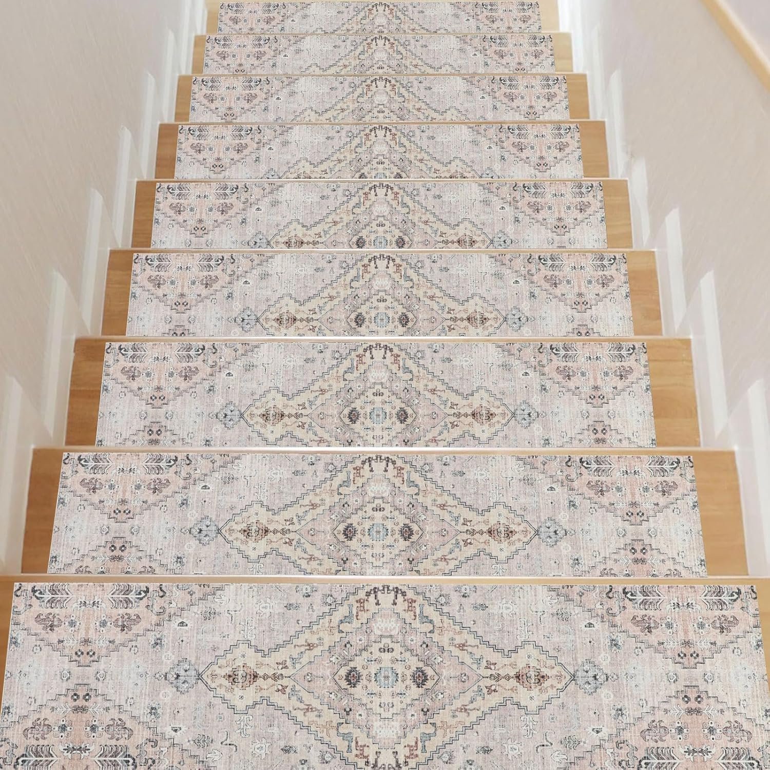 Homcomodar Antislip traptreden voor houten treden, verpakking van 15 stuks, 20 x 76 cm, rubberen binnenmatten, veiligheidsmatten voor honden, kinderen en ouderen, trapgreep, traptreden