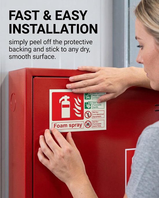 4 stuks zelfklevende oplichtende brandblusser-borden, pictogram-stickers van pvc, waarschuwingsbord voor brandblusser locatie in huis, kantoor, ziekenhuis, magazijn — afbeelding 5