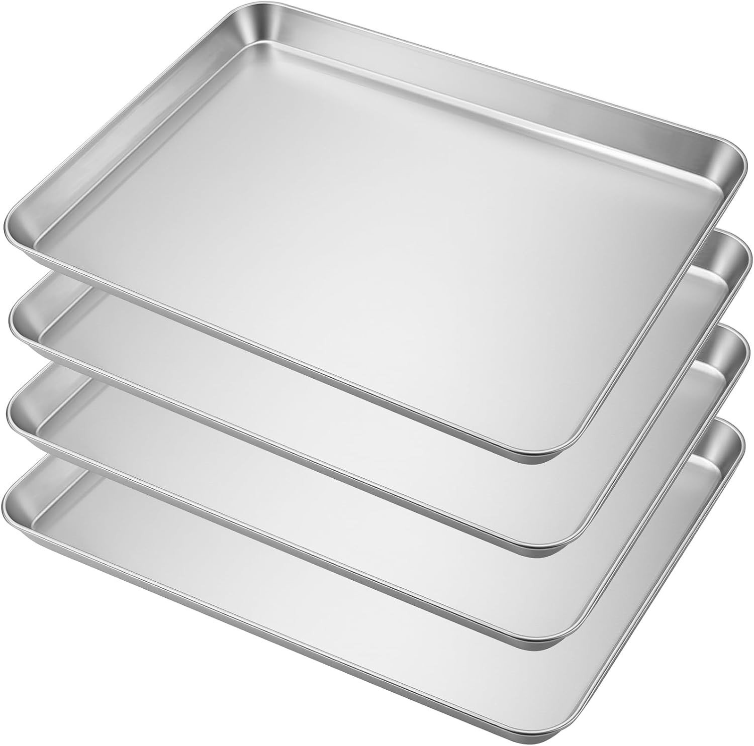 4 Pack RVS Grillplaat, 16 x 12 x 1 inch Metalen Ovenplaat voor Koken en Roosteren, Perfect voor BBQ en Bakken