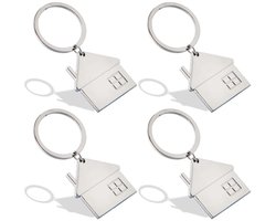 EUPSIIU 4-delig sleutelhangerset voor thuis, sleutelhangers van zinklegering, sleutelhangers in huisvorm, creatieve - ShopVlot