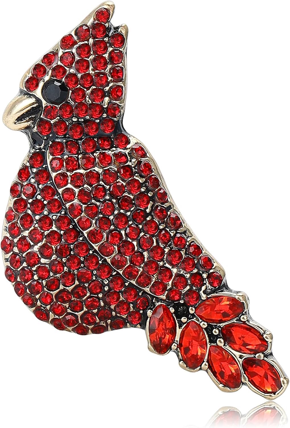 Schattige rode kardinaal vogel broche zinklegering strass pinnen dames lichtgewicht jassen mantels bedels cadeaus