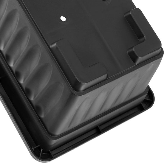 6 stuks 47 cm platteland bloembak plantenbakken, plastic groenteplantenbakken met 30 stuks plantenlabels, zwarte bloembakken met bevestigd dienblad voor vensterbank, terras, tuin, balkon.. — afbeelding 4