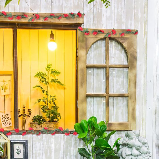 6 Stuks Imitatierozen Rotan Eindplantenbakken Eucalyptus Groene Blad Slinger Rail Bloemen Feestdecoraties Cordyline Imitatie Hortensia Kunstmatige Rozenboom Mand Mini Zijden Doek — afbeelding 3