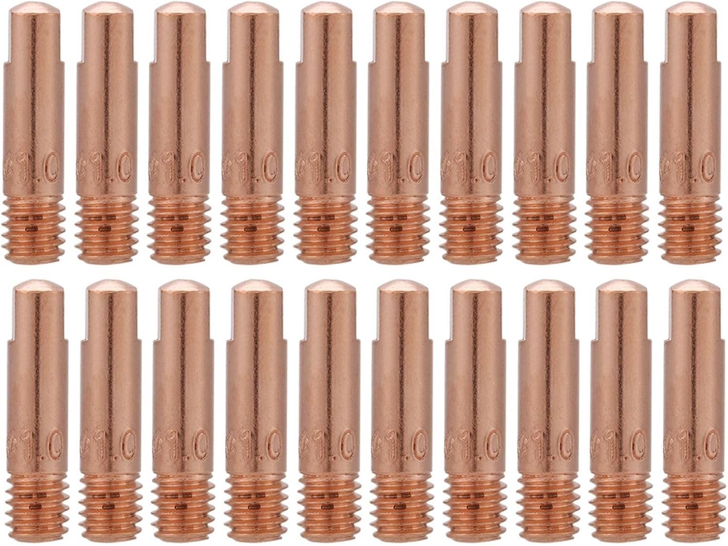 20 Stuks Mig Lascontactpunten, 0.8mm en 1mm Koper Tips voor 15AK Mig Lasbranders, Lasaccessoires en Onderdelen