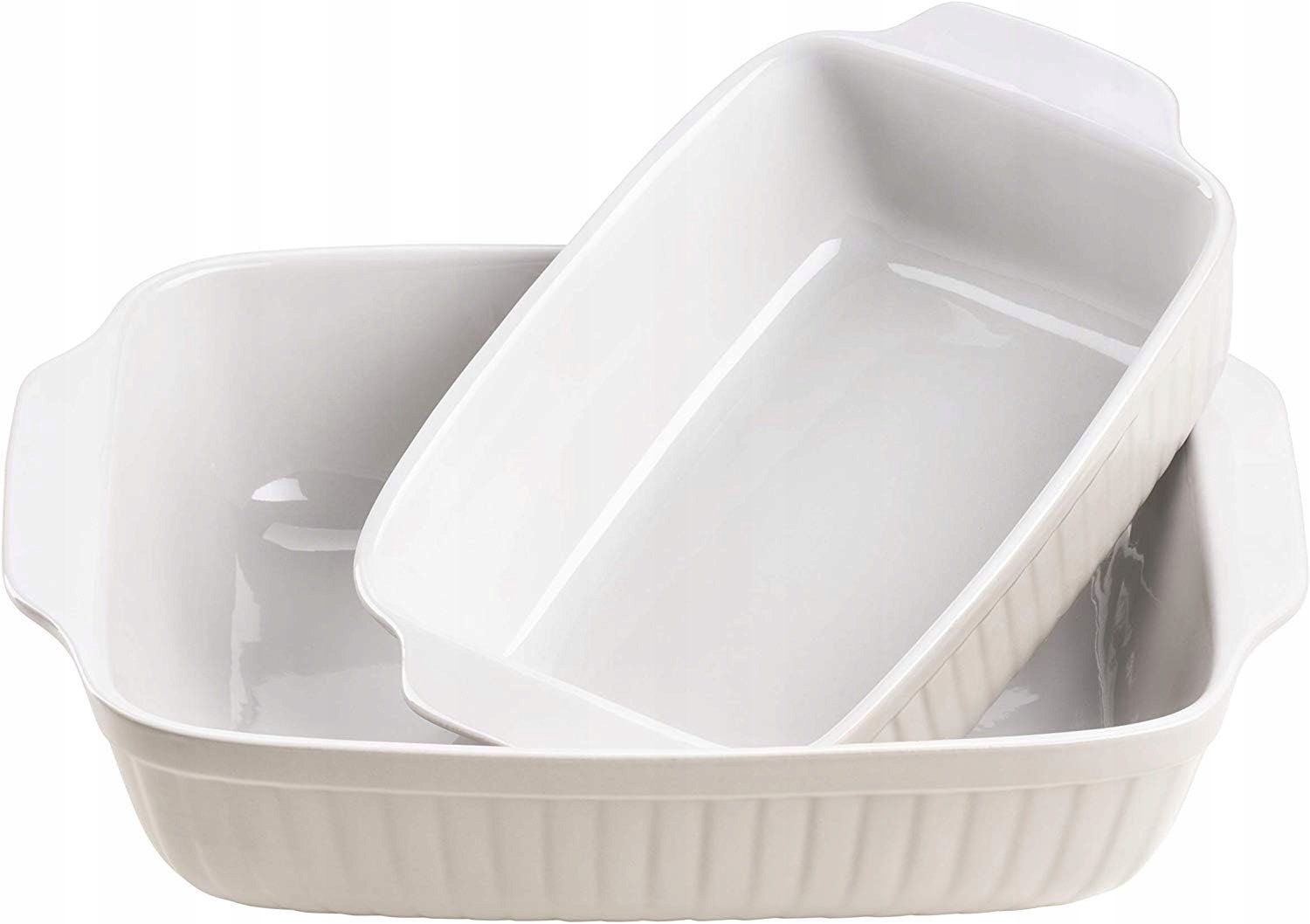 Keramische Ovenschalen Set 2 Stuks Grijs 3,1L & 1,4L