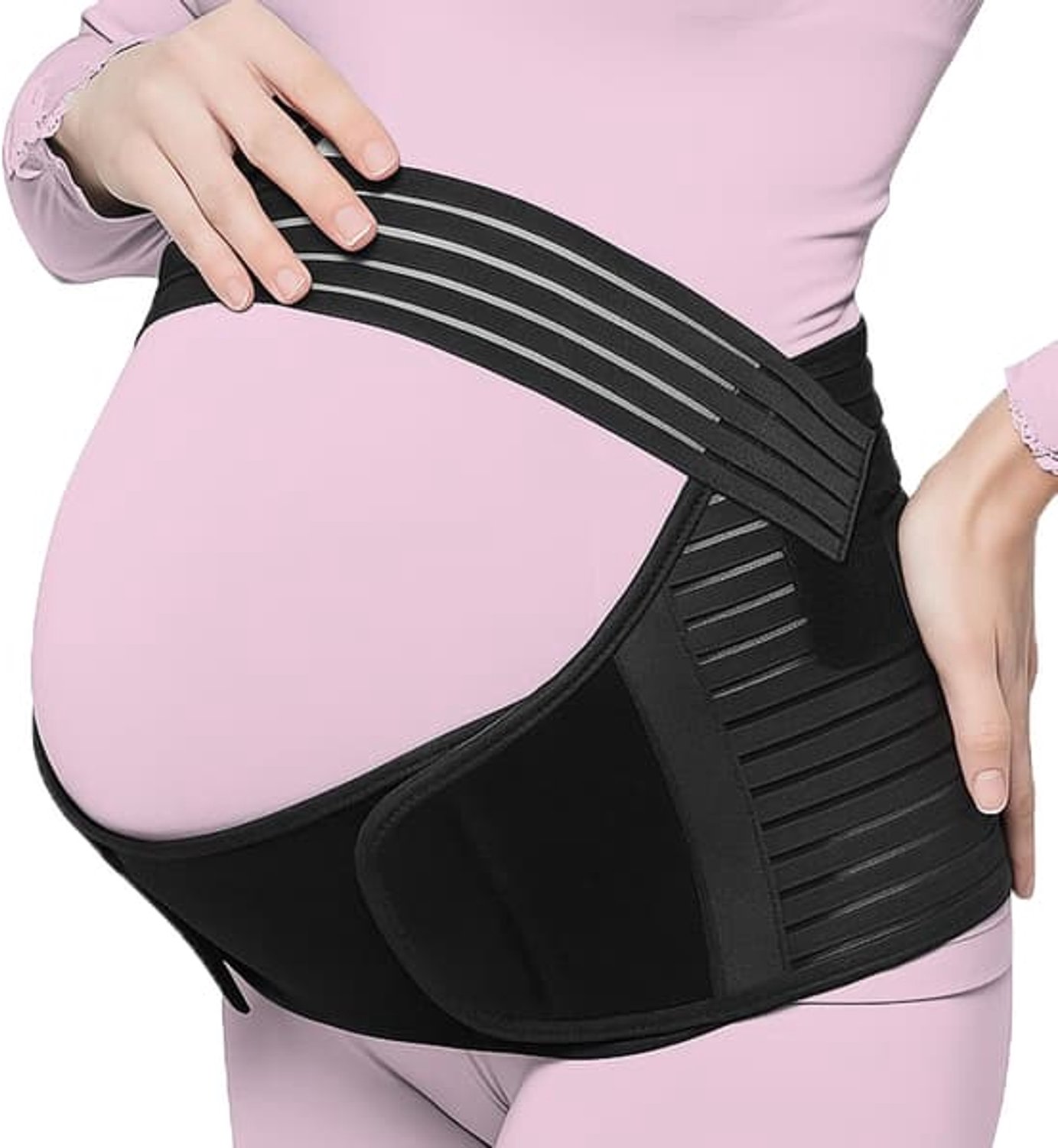 Zwangerschapssteunband, maat XXL, verstelbaar en antislip, geschikt voor zwangere vrouwen, te gebruiken vóór de bevalling, zwart.