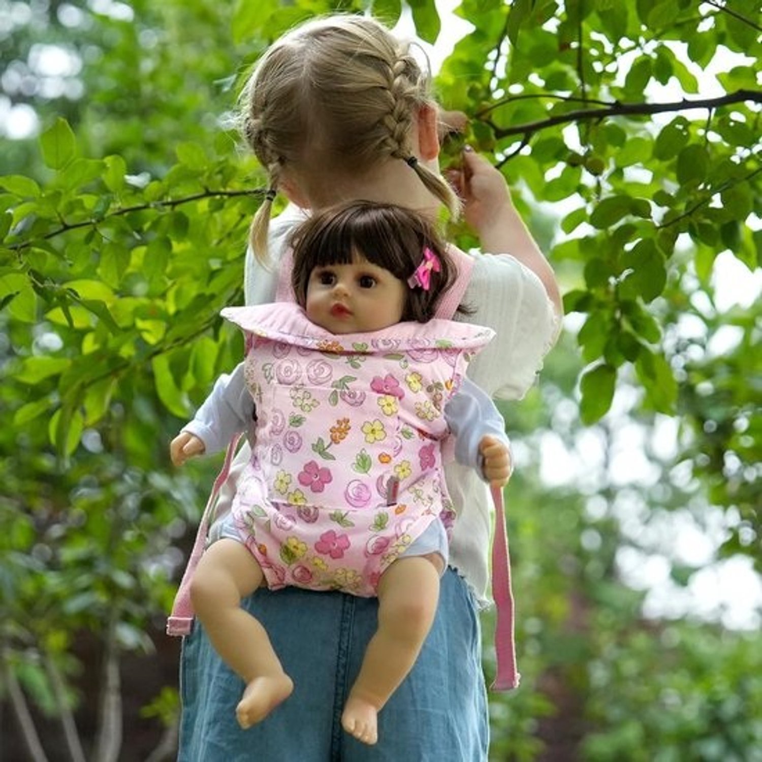 Draagzak voor poppen - voor kinderwagen vanaf 3 jaar - roze