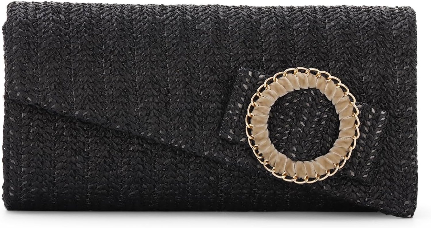 Stijlvolle Boho Geweven Rieten Tas voor Vrouwen, Ideaal als Zomer Strandtas en Avondtas voor Feestjes en Bruiloften