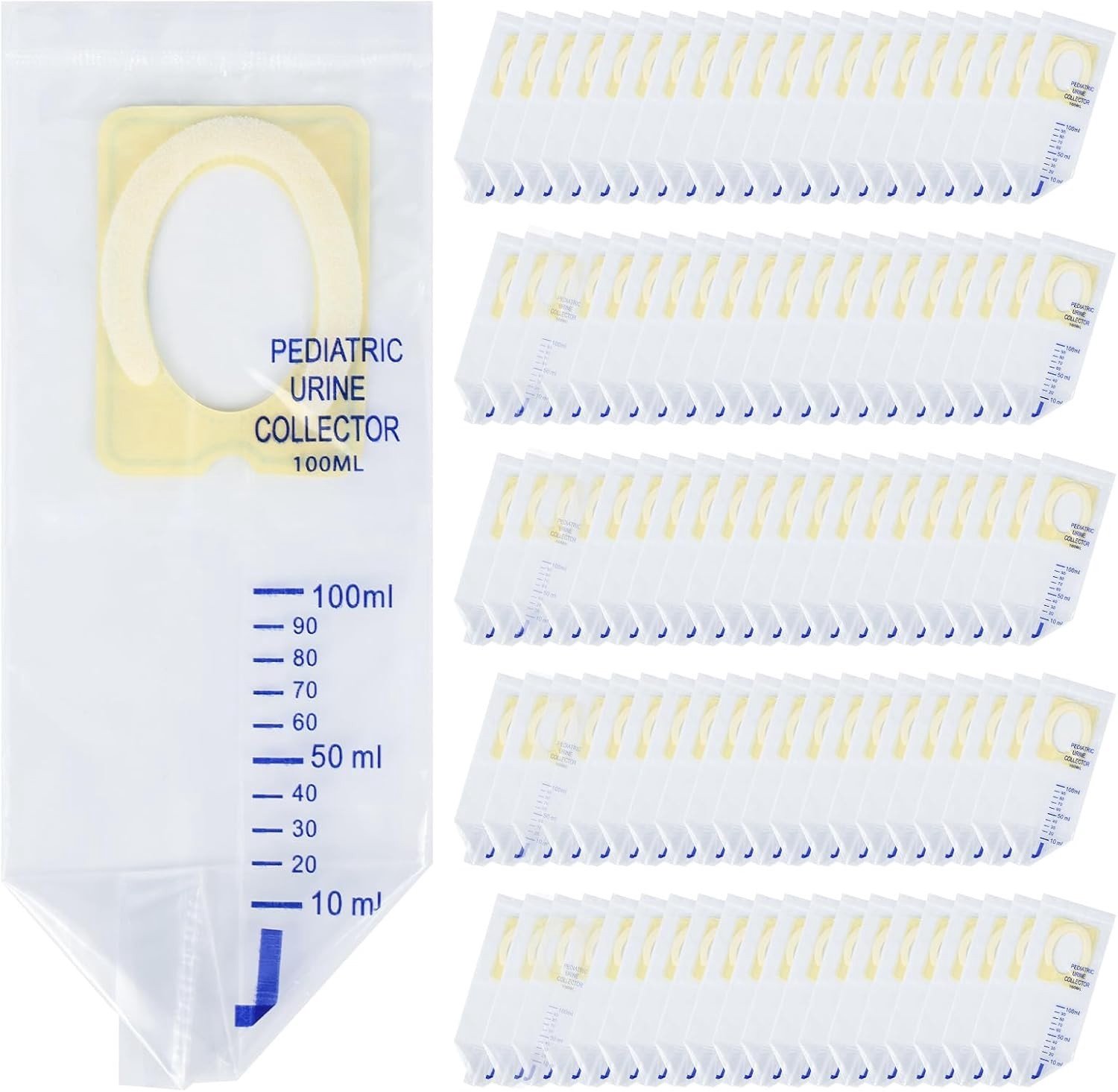 100 Urinezakken voor Baby's en Kinderen - Ideaal voor Reizen, Kamperen en Buitenactiviteiten, 100 ml met Hechting en Lekbescherming