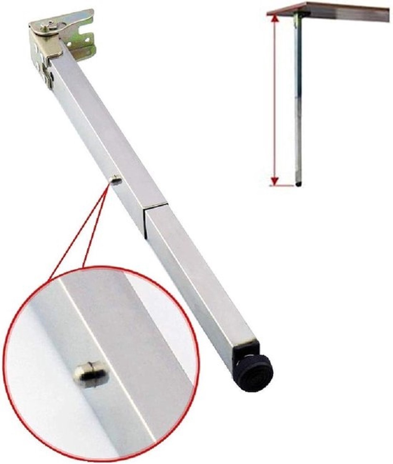 Tafelpoten - Meubelpoten - Voor het maken van meubels - Verstelbaar en opvouwbaar - 50 cm - Zilver