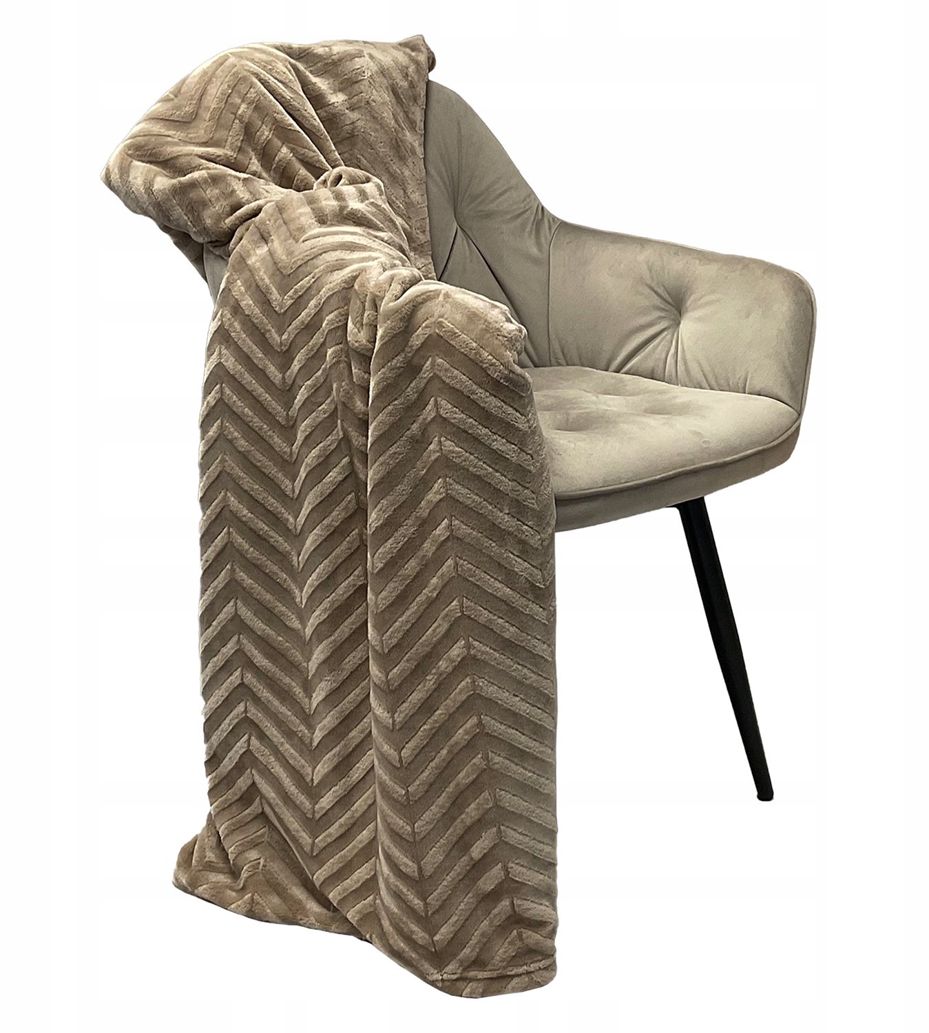 Donszige Plaid Deken 150x200cm Costa Donker Beige - Luxe Woondecoratie