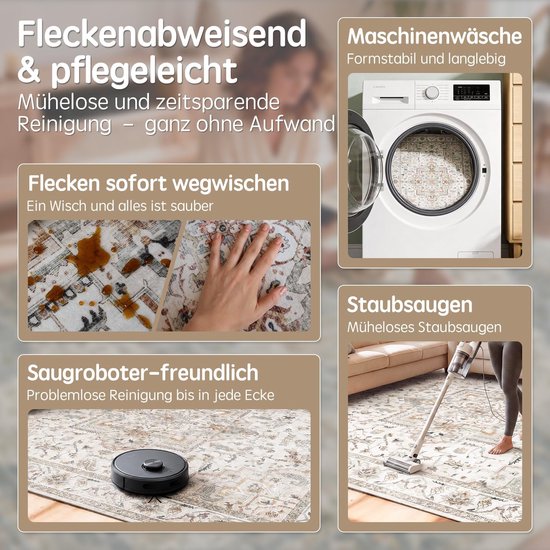 Vintage gangtapijt wit 60 × 180 cm — afbeelding 4