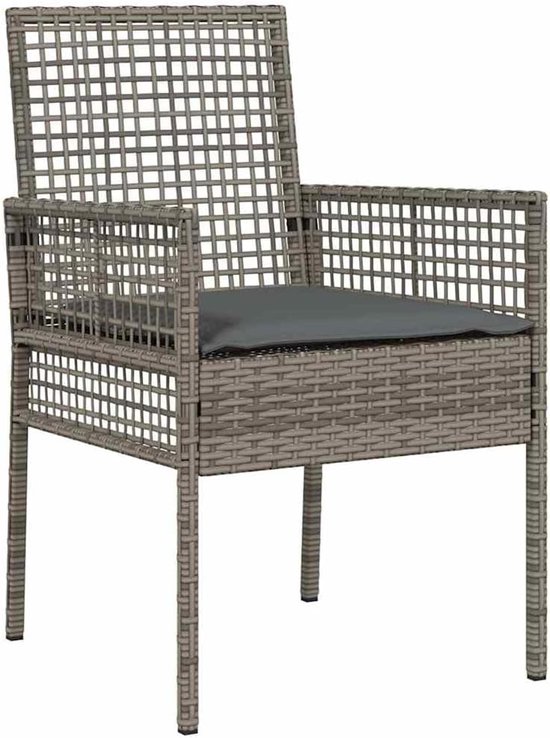 Poly rattan moderne tuinset 90 x 90 x 75 cm grijs — afbeelding 5