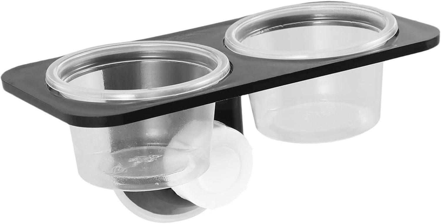 Happyyami Reptielenvoerbak Watercontainer met Zuignap Dubbelvak Voedingsvoorzieningen Hagedis Schildpad Gecko Schorpioen Geschikt Glazen Tanks Acrylaat Boxen