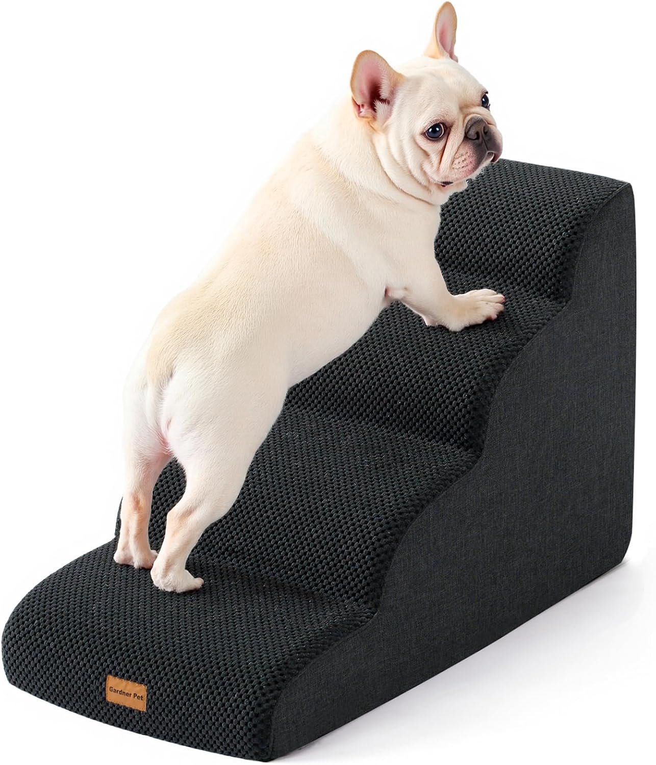 Gardner Pet Dog Step Stools for Bed, 4 Steps High Density Foam Dog Driveway for Sofa, Water Resistant Pet Stairs with Non-Slip Bottom, Suitable for Pu