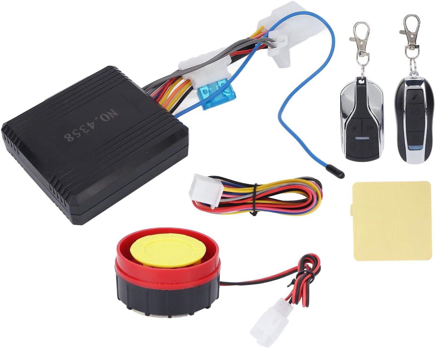 Motorcycle Alarm System, Universal 12V Security System, Waterproof One-Way Remote Control, Anti-Theft Alarm System for - ShopVlot