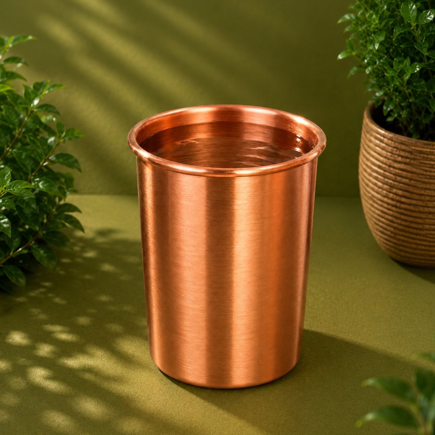 Puur koperen beker mat geborsteld – 300 ml/130 g (zware uitvoering)