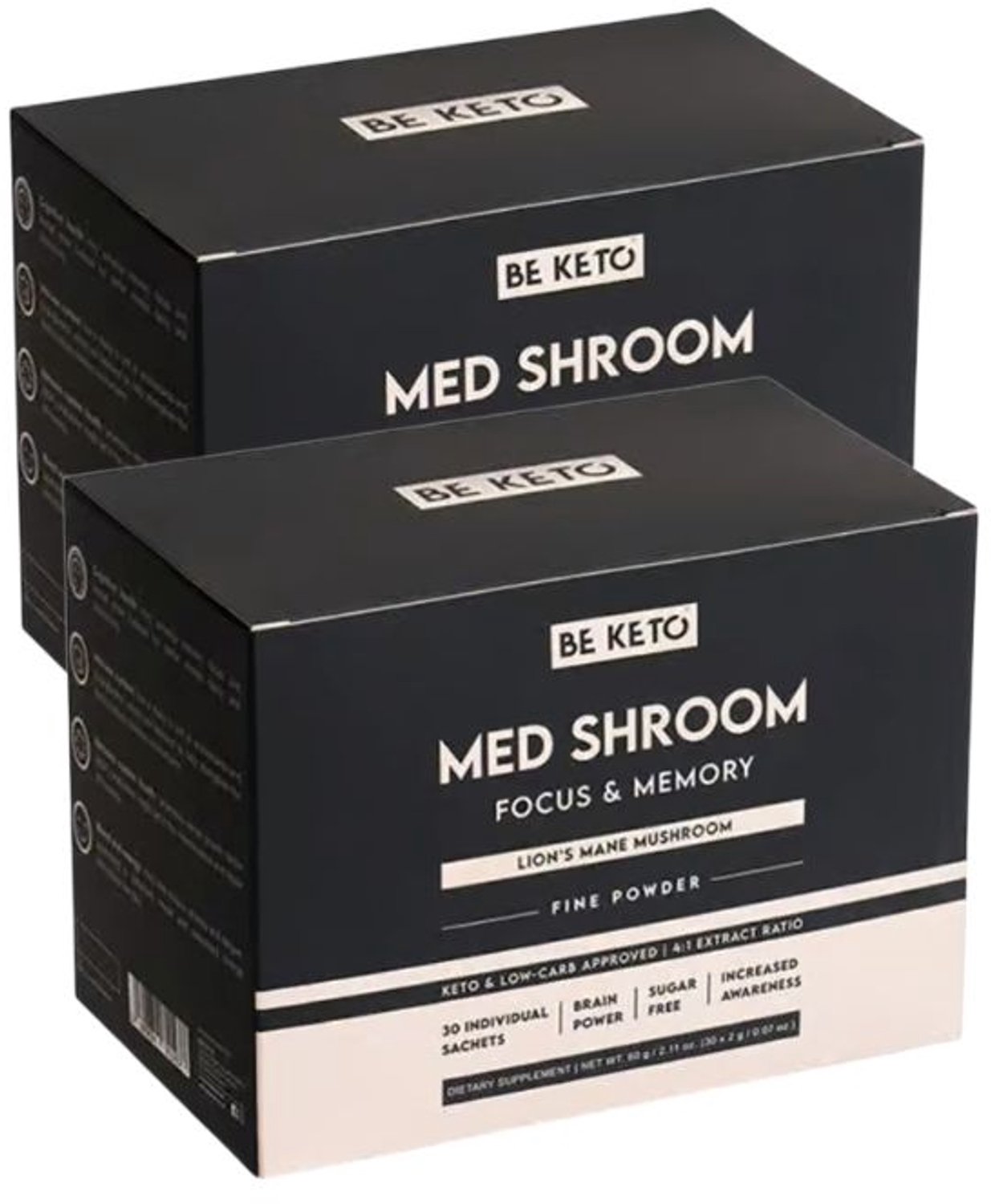 Be Keto | Med Shroom | Lion's Mane Mushroom | 30 Sachets | 2 stuks | 2 x 60 g