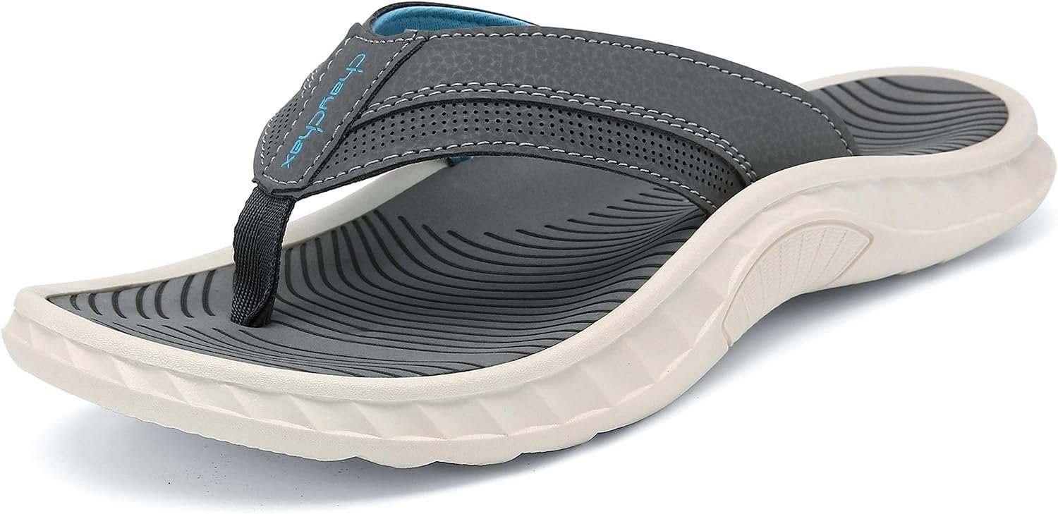 ChayChax Men's Arch Support Beach Sandals Outdoor Sports Toe Separator Soft Footbed Sandals - ShopVlot