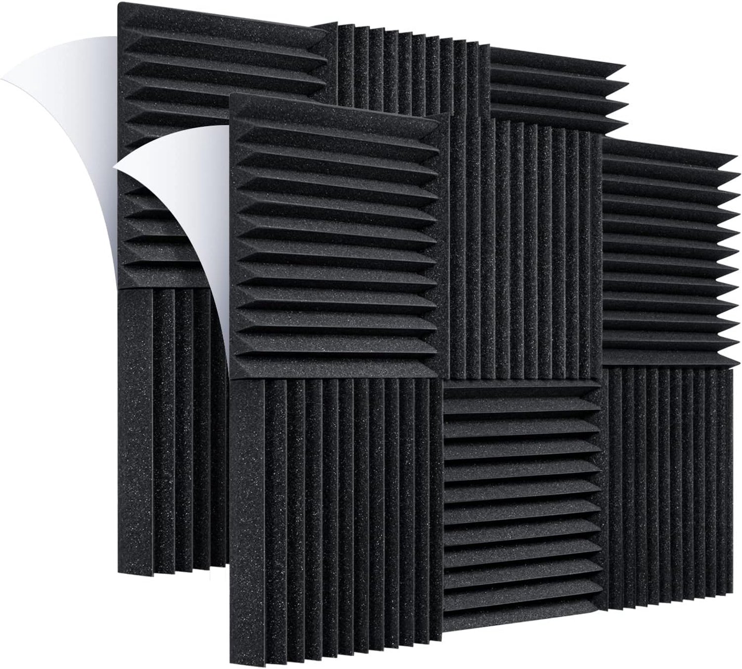 Acoustic Foam Panels, Set of 36 Self Adhesive Acoustic Fireproof Panels, Anti-Noise Foam, for Podcasting Recording - ShopVlot