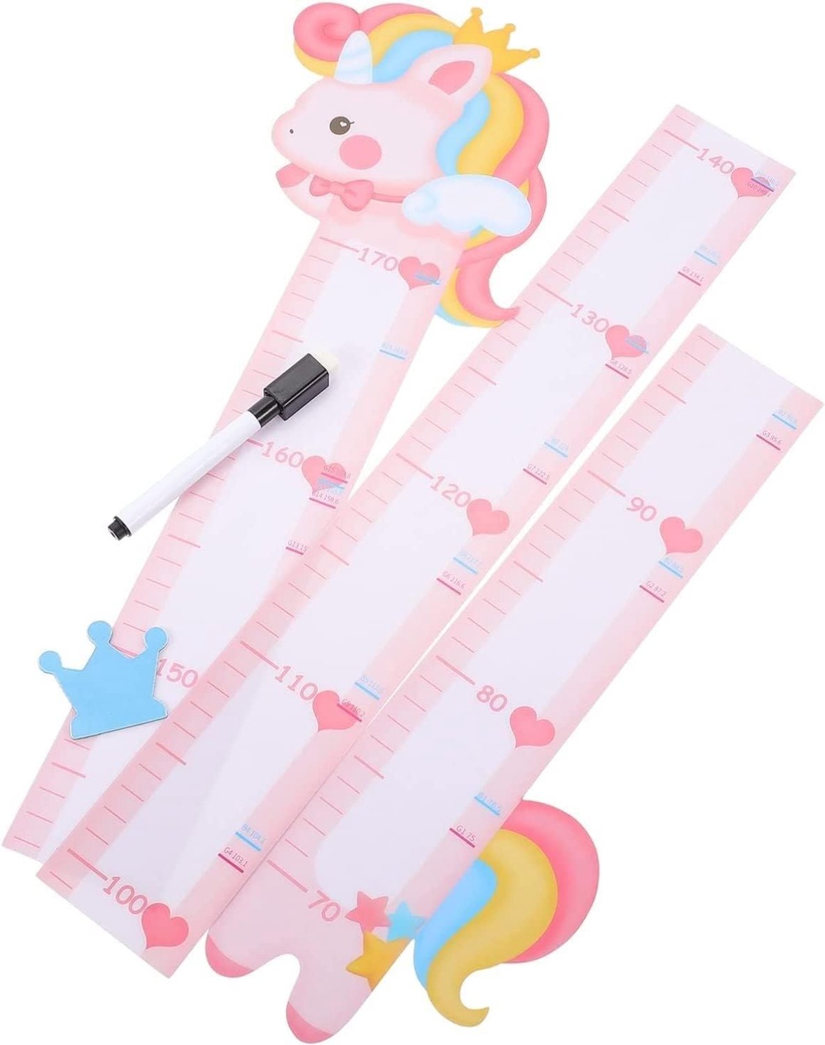 hoogte-grafieken, groeimuren meten Groeimeter for kinderen Hoogtemeter for jongens en meisjes Maatliniaal van baby tot volwassene for kinderkamer decoratie blauw (Color : Pink)