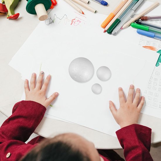 300 Stuks Half Foam Balls Polystyrene Hemispherical Craft Spheres Wit Voor DIY Kerstversiering Bruiloft Schoolkunst Creatieve Kinderprojecten — afbeelding 3