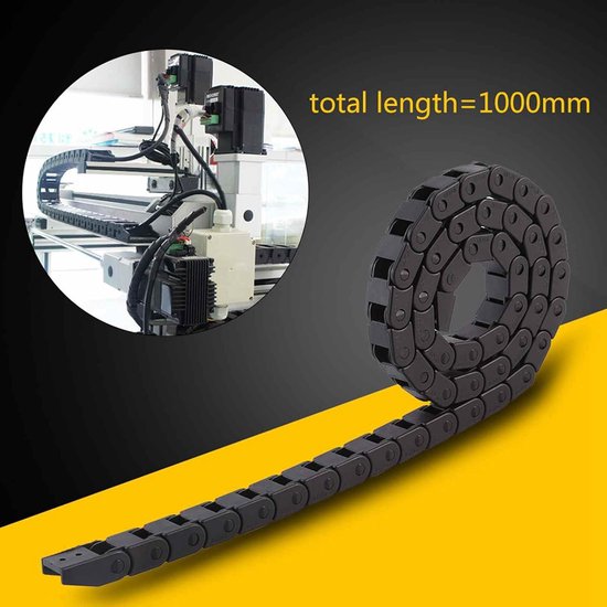 2 Stuks R28 Nylon Kabel Drag Chain Wire Carrier 1000mm Lengte Zware Belasting Zwart voor 3D Printer CNC Machine — afbeelding 3