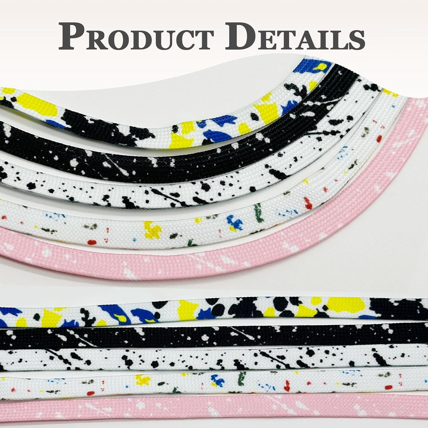 5 Paar Platte Veters Multicolor 120 cm, Schoenveters met Artistiek Patroon, Vervangveters voor Sneakers en Sportschoenen, Mode Accessoire voor Dames Heren en Tieners