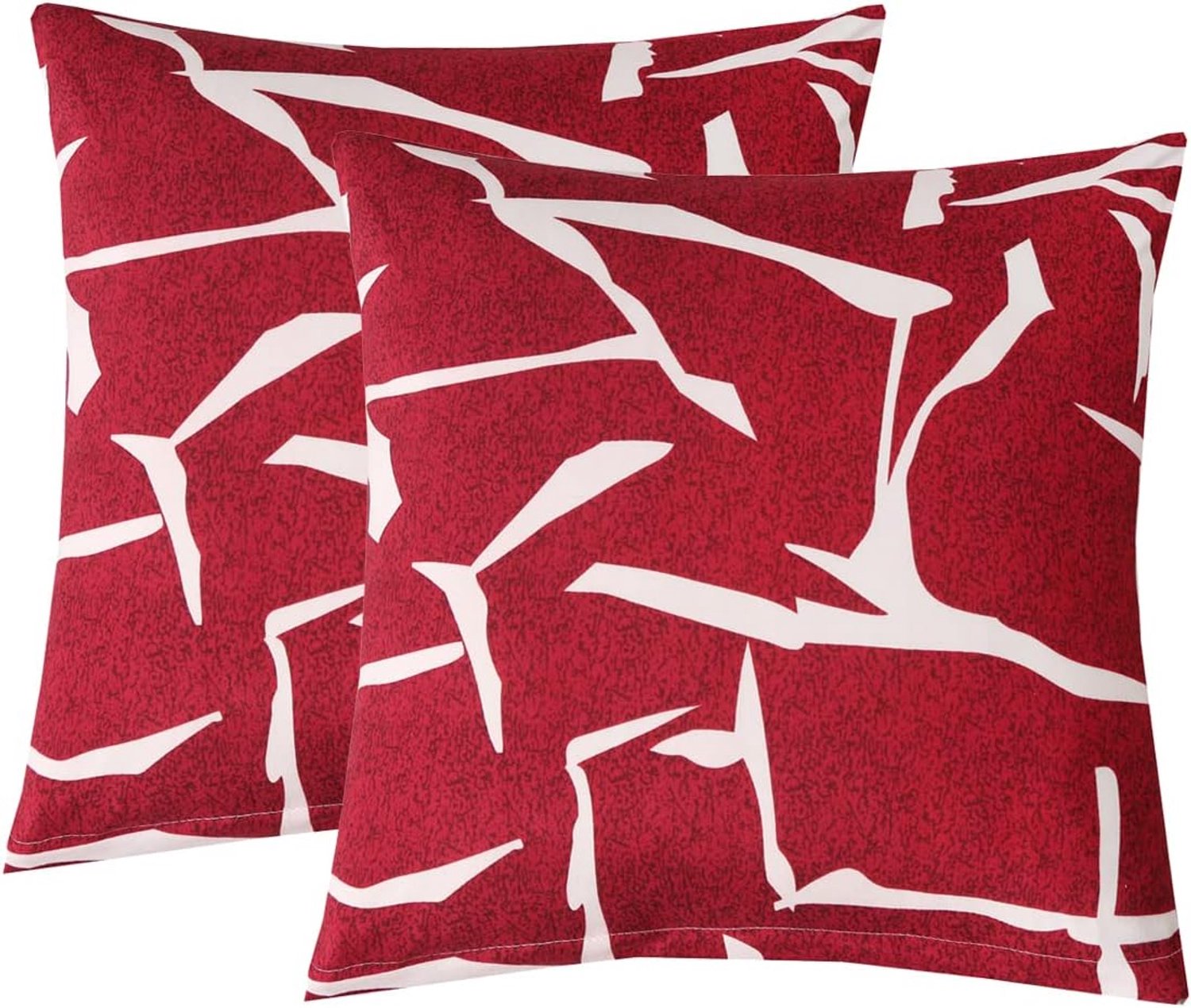 Jaotto Kussenslopen, 2 stuks, voor bank, decoratief, vierkant, spandex, 45 x 45 cm, kussenslopen voor woonkamer, slaapkamer, huis (abstract bordeaux, set van 2)